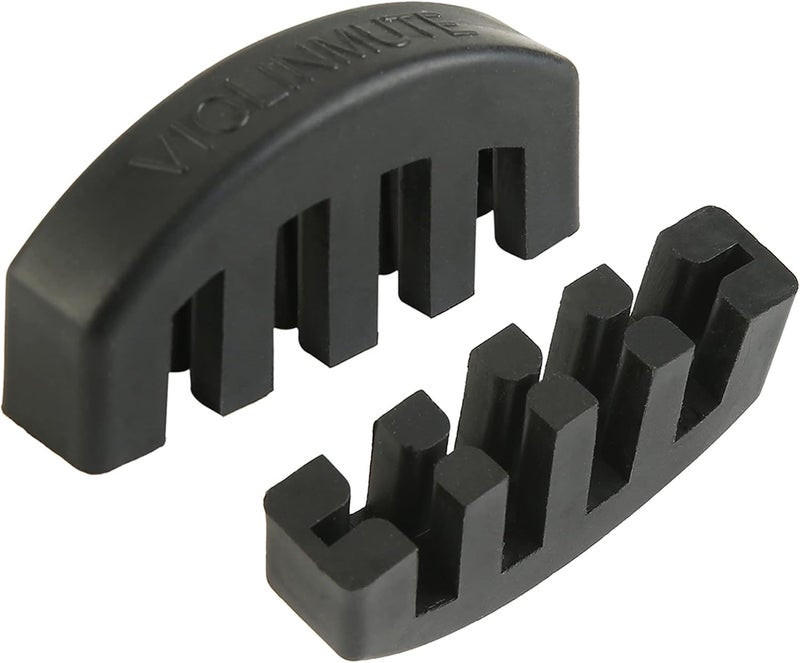 Mihey 2Pcs Violin Mute, 4/4 Rubber Violin Practice Mute, Black - Image 1